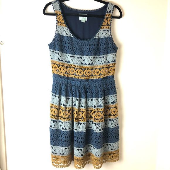 Maeve | Striped Crochet Sleeveless Dress - Picture 1 of 8